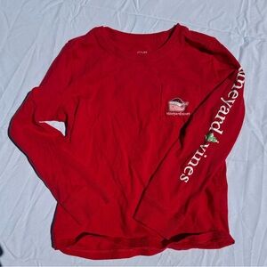 Vineyard Vines | Red Sparkly Christmas Long Sleeve